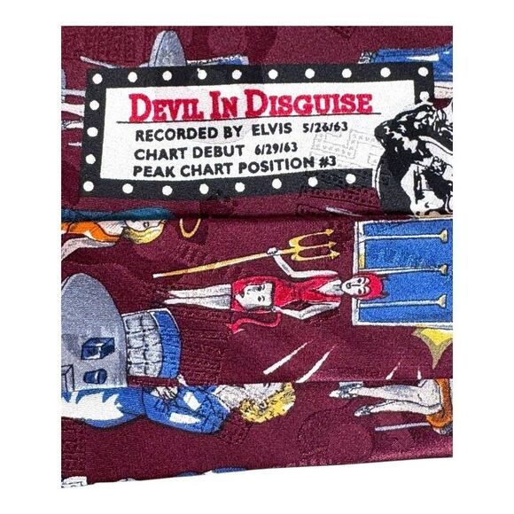 Elvis Presley Collection By Superba Silk Tie Devil In Disguise Dance Scene Print - Picture 7 of 9